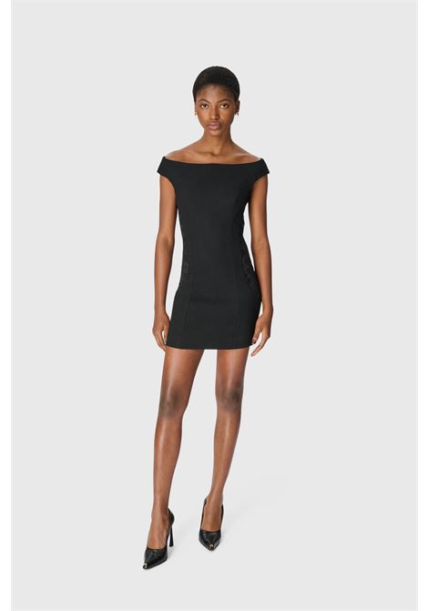 mini abito wool bouclè sleeveless donna nero MARINE SERRE | WDR398ACWOV0077BK99